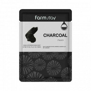 Farm Stay Маска тканевая с экстрактом угля Charcoal Visible Difference Mask Sheet, 23мл
