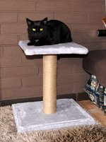 КОГТЕТОЧКА ДЛЯ КОШКИ НА ПОДСТАВКЕ С ПЛОЩАДКОЙ (ОДНОТОННЫЙ МЕХ)