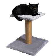 Когтеточка для кошки на подставке с площадкой (однотонный мех)