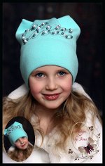 Вязаная шапка-кошка «Chic» (неб.)