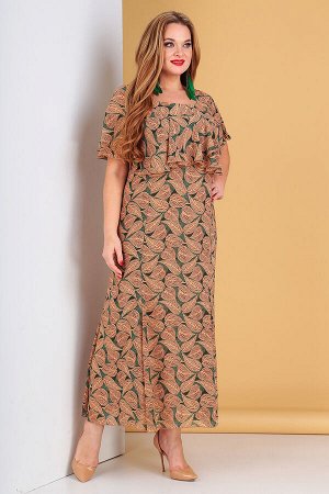 Платье Liona Style 485 зеленое