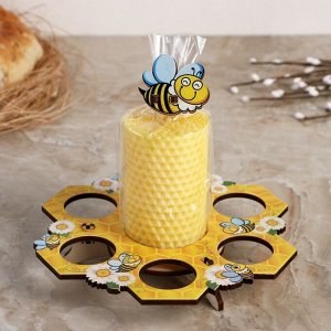 Подставка для 6 яиц со свечей "Пчелы"