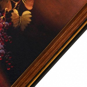 Картина "Натюрморт с корзиной и бокалом" 50х20 см (53х23см)