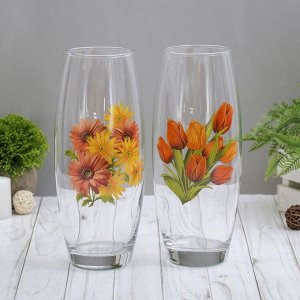 Ваза FLORA "Цветы" d-7.5 см 11,5х26 см МИКС