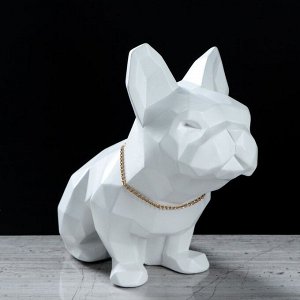 Статуэтка "Собака оригами" белая, 23 см