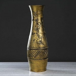 Ваза напольная "Лора", пломбир, золотистая, 71 см, керамика