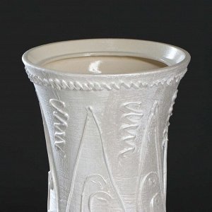 Ваза напольная "Лора", пломбир, белая, 71 см, керамика