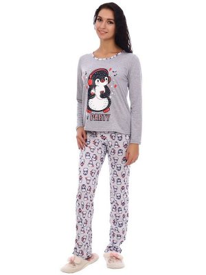 Пижама с брюками Пингвины К699