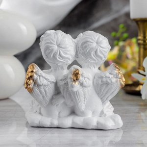 Статуэтка "Ангелы пара с букетом" золото, 12 см