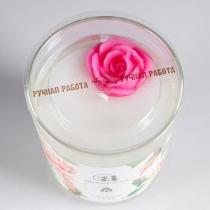 Свеча ароматическая в стакане "Садовая роза" с фигуркой, 140 гр