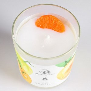 Свеча ароматическая в стакане "Юзу и Мандарин" с фигуркой, 140 гр
