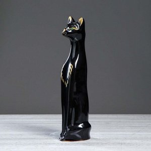Копилка "Кот", глазурь, чёрная, 43 см