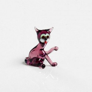 Сувенир из стекла "Кошка с поднятой лапкой" МИКС