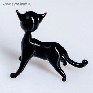Сувенир из стекла "Котик черный"