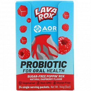 Advanced Orthomolecular Research AOR, Lava Rox, Probiotic for Oral Health, Natural Raspberry, 24 Packets, .2 oz (6 g) Each