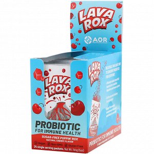 Advanced Orthomolecular Research AOR, Lava Rox, пробиотик для здоровья иммунитета, вкус натуральной вишни, 24 пакетика по 6 г (0