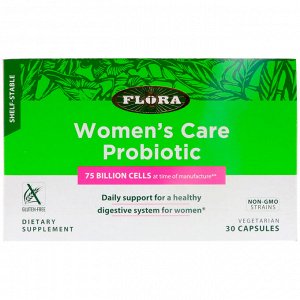 Flora, Women&#x27 - s Care Probiotic, Shelf-Stable, 75 Billion Cells, 30 Capsules