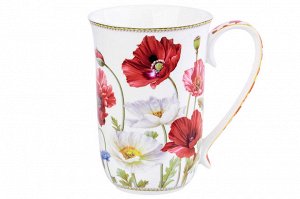 Кружка 450 мл 12,8*8,7*12,5 см "Маки" NEW BONE CHINA