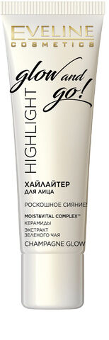 EVELINE Хайлайтер для лица CHAMPAGNE GLOW серии HIGHLIGHT GLOW AND GO! 20мл (*3*30)