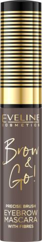 EVELINE BROW&amp;GO! Тушь стойкая д/бровей с микрофиброй 01 MEDIUM BROWN 6мл