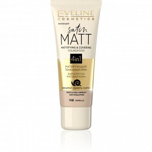 SATIN MATT Матирующий тональный крем №100 LIGHT BEIGE, 30мл