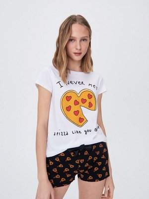 Пижамный комплект из двух предметов с принтом "пицца"