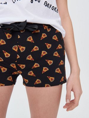 Пижамный комплект из двух предметов с принтом "пицца"