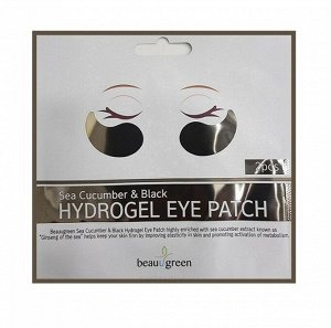 KR/М BEAUUGREEN Hydrogel Eye Patch Black&Seacucuber (1pair) Гидрогелевые патчи для глаз "Черный жемчуг и морской огурец" (1пара)