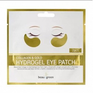 KR/М BEAUUGREEN Hydrogel Eye Patch Gold&Collagen (1pair) Гидрогелевые патчи для глаз "Золото и коллаген" (1пара)