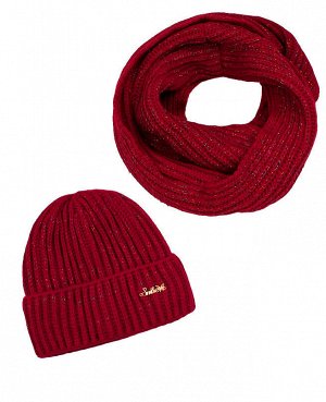 Комплект для девочки (шапка + снуд) Цвет: красный