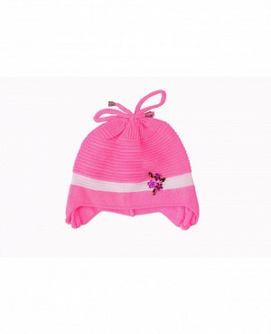 Розовая шапка для девочки Цвет: яр.розовый