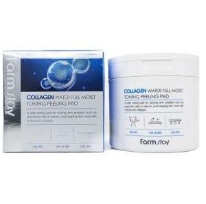 KR/ FarmStay Collagen Water Full Moist Toning Peeling Pad Тонизирующие пилинг-салфетки для лица "Коллаген", 70шт