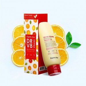 KR/ FarmStay DR.V8 Скраб-пилинг для лица Brightening Peeling Gel Vitamin (Витамин), 150мл