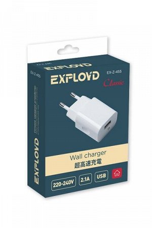 Exployd, 2.1A, 1хUSB, белый