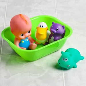 Набор игрушек для игры в ванне «Пупс в ванне», 5 предметов, цвет МИКС