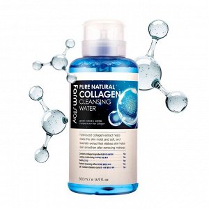 KR/ FarmStay Pure Natural Cleansing Water Collagen Очищающая вода для лица "Коллаген", 500мл