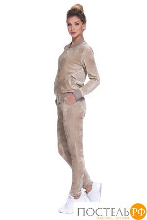 Велюровый костюм на молнии L'image №1715, цв.бежевый S №1715
