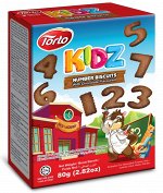 Печенье &quot;TORTO KIDZ&quot; - &quot;Циферки&quot; со вкусом шоколода тм &quot;TORTO&quot;, 80 гр., шт
