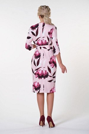 Платье Невада №2.Цвет:розовый/цветы