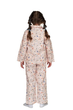 Пижама для девочки, модель 307, фланель (38 размер, Слоники 5568-7)