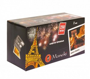 Салфетки бумажные "Maneki" Dream с ароматом Европы, 2 слоя, белые, 250 шт./коробка