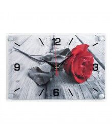Часы настенные СН 2030 - 24 Красная роза прямоуг (33х23) (10)