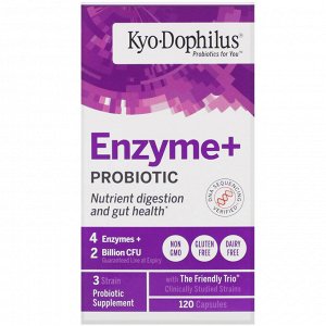 Kyolic, Kyo-Dophilus, Enzyme+ Probiotic, 2 Billion CFU, 120 Capsules