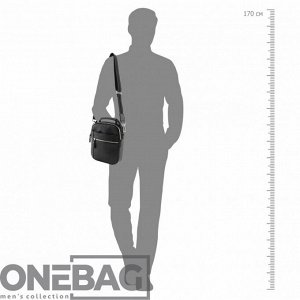 Сумка мужская ONEBAG средняя на короткой ручке и регулируемом плечевом ремне(min:975, max:1575)