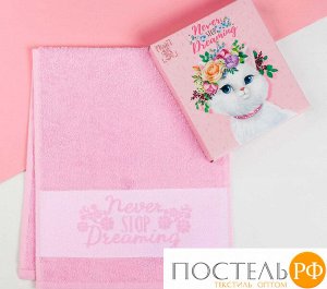 Полотенце махровое "Never stop dreaming" 30х70 см 100% хлопок, 370гр/м2   4566833