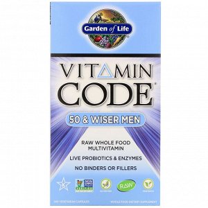 Garden of Life, Vitamin Code, 50 &amp; Wiser Men, 240 Vegetarian Capsules
