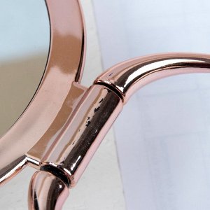 Зеркало складное-подвесное, двустороннее, d зеркальной поверхности 12,3 см, цвет розовое золото, УЦЕНКА
