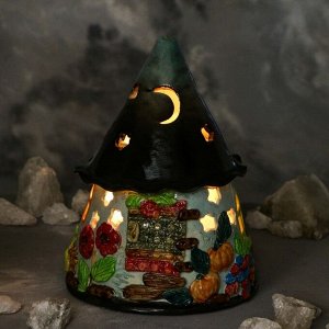 Соляная лампа "Дом гнома", керамическое основание, 25 см, микс