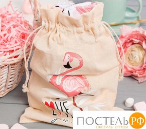 Набор в мешочке "Фламинго" полотенце, формочки для печенья 4685255