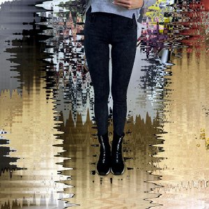 Размер 28. Рост 165-170. Модные женские джинсы Found_Version из стрейч материала цвета темный графит.